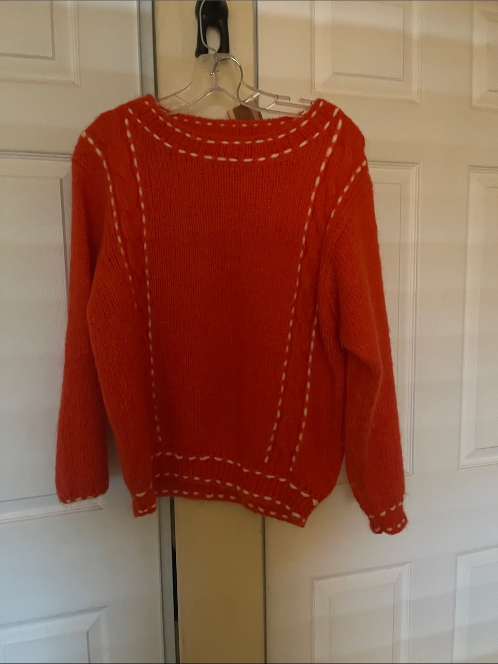 Wool Red Crewneck Women's Sweater